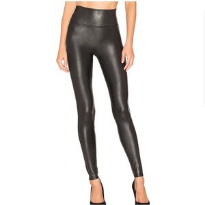 SPANX Faux Leather Shiny Black Leggings M